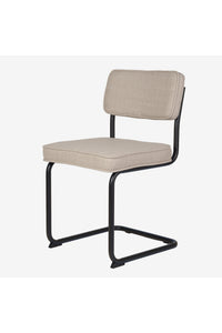 Brovst eetkamerstoel zwart buisframe beige stof