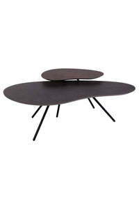 Brees New World Cloudy salontafel HPL agaat + toptafel brons