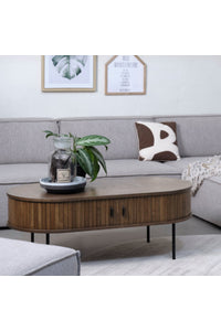 Salontafel Kolding smoked oak met schuifdeuren