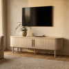 TV meubel Meta 180 cm wit eiken met schuifdeuren