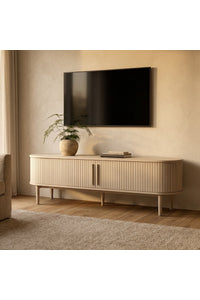 TV meubel Meta 180 cm wit eiken met schuifdeuren