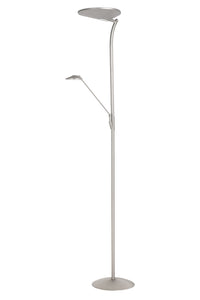 Highlight vloerlamp uplight New Kopenhagen met leesarm nikkel mat