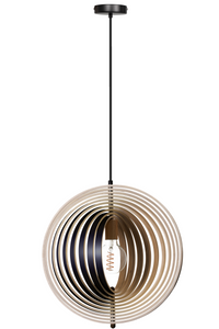 ETH Expo Trading hanglamp Woody zwart/naturel ø43,5 cm