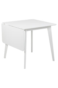 Eetafel Elev 80x80 cm wit gelakt mdf met aanhangblad