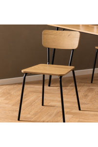 Eetkamerstoel Karup metalen frame met houten zit-rug