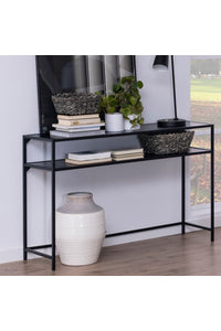 Sidetable Sabro met 2 zwart eiken bladen