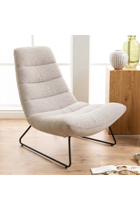 Fauteuil Herning op slede in beige stof