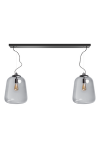 ETH Expo trading Hanglamp Benn 120 cm met 2 rookglas kappen