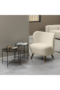 Fauteuil Hatting in witte teddy stof