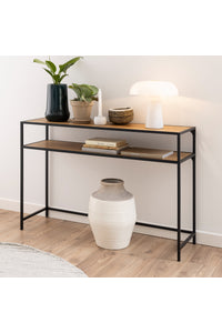 Sidetable Sabro met 2 wild eiken bladen