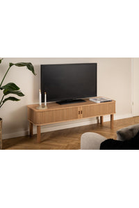 TV meubel Jels 140 cm met schuifdeur van houten latten