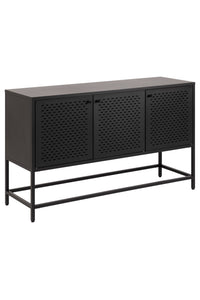 Dressoir Nexo 125 cm met 3 deuren in zwart metaal