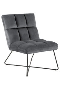 Fauteuil Hadsten in grijze fluwelen velvet stof