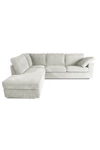 Hornell rib hoekbank longchair links+2,5-zits creme