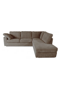 Hornell rib hoekbank longchair links+2-zits bruin