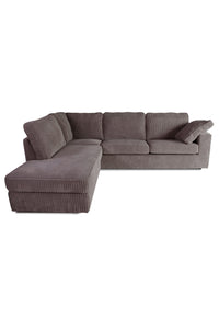 Hornell rib bankstel longchair links+2,5-zits lichtbruin