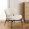 Fauteuil Korning beige stof met zit en rug in schaalvorm