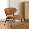 Fauteuil Korning terracotta stof met zit en rug in schaalvorm