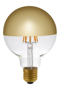 SPL led lichtbron filament E27 kopspiegellamp goud  ø9,5 cm dimbaar