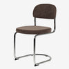 Griffin eetkamerstoel chroom frame met bruine stof