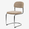 Griffin eetkamerstoel chroom frame met taupe stof