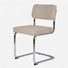 Rupert eetkamerstoel chroom buisframe beige stof