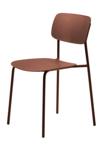 Eetstoel Kirkland terracotta frame en kunststof zit/rug