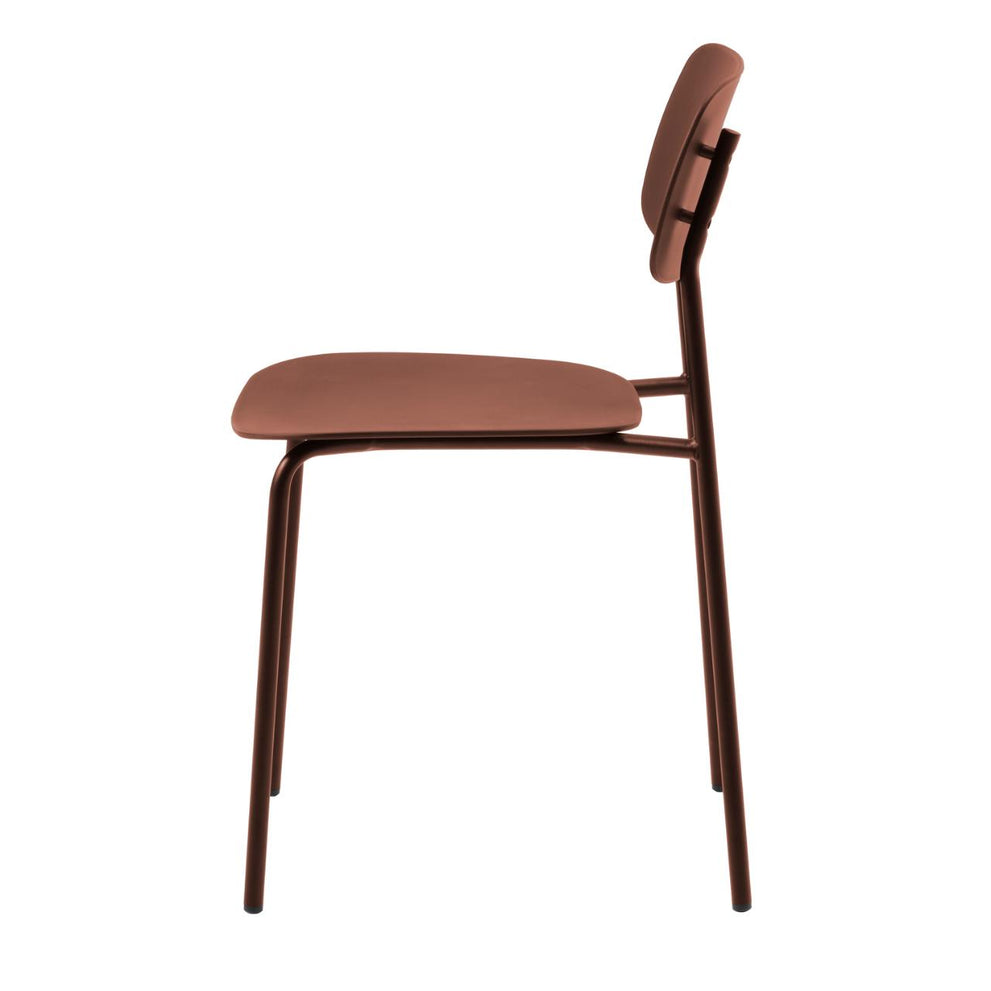 Inbind Rugmetaal Eetstoel Kirkland terracotta frame en kunststof zit/rug