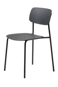 Eetstoel Kirkland zwart frame en kunststof zit/rug