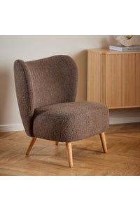 Fauteuil Klarup in zachte bruine stof